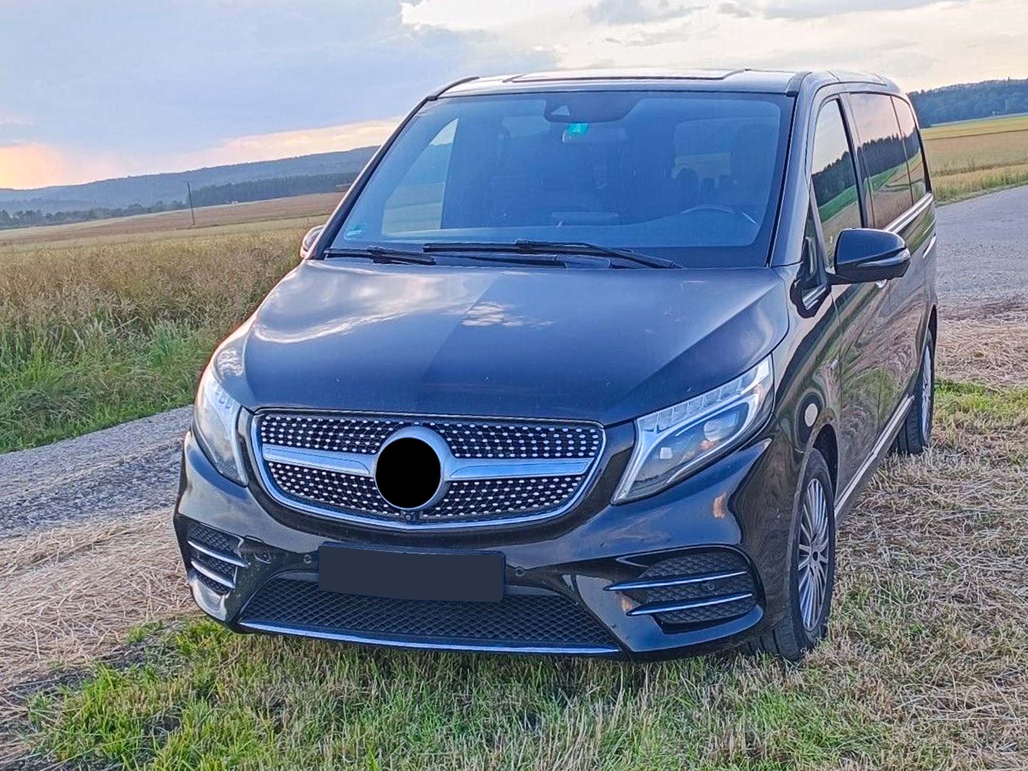 Silber Diamant Front Grill Kühlergrill für Mercedes Benz V Klasse W447 2014 2015 2016 2017 2018 2019