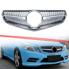 Silber Diamantgrill Kühlergrill Front Grille für Mercedes Benz E Klasse W207 C207 A207 E200 E220 E300 E350 E400 2009 2010 2011 2012 2013 fg6