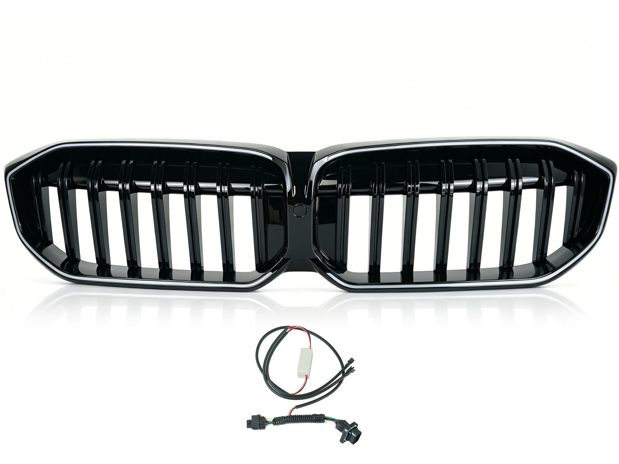 Schwarz LED Kühlergrill Nieren Grill Frontgrill für BMW 3er G20 G21 2023+