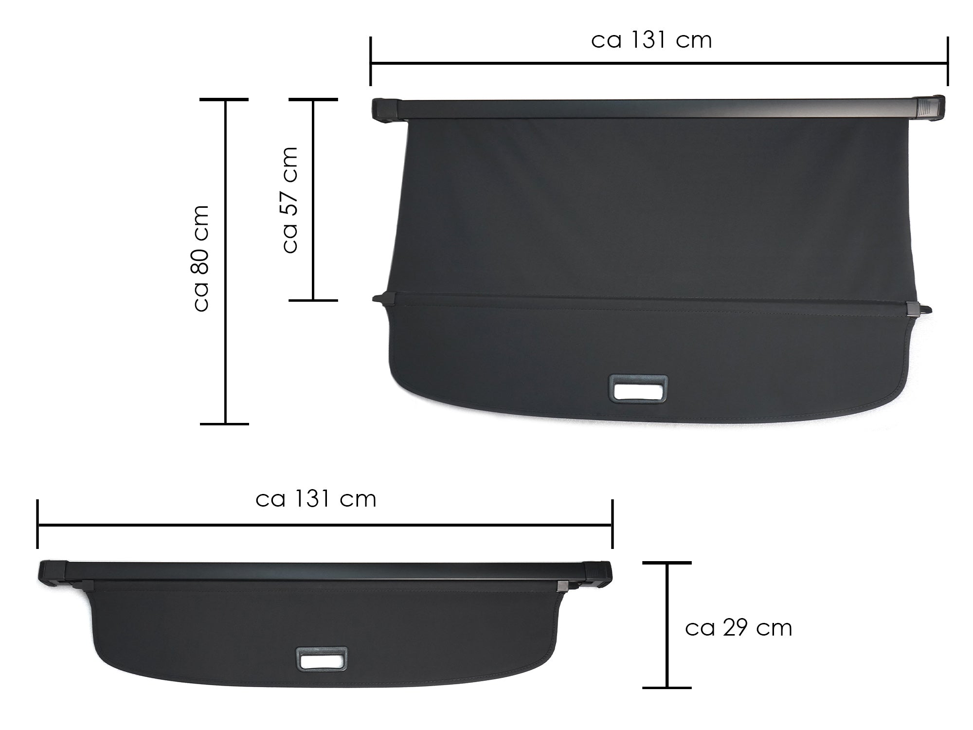 Für VW Tiguan L Allspace 2017-2024 Schwarz Laderaumabdeckung Abdeckrollo Kofferraum Rollo