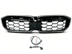 Schwarz LED Diamantgrill Kühlergrill Grill für BMW 3er G20 G28 G21 LCI 23+