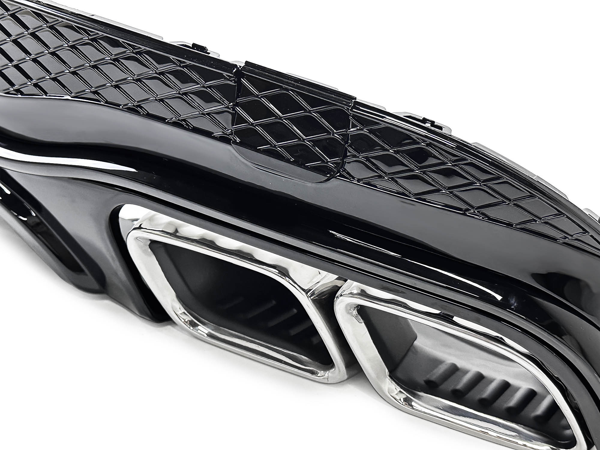 Schwarz Heckdiffusor Chrom Endrohre für Mercedes-Benz E Kl. C207 A207 AMG Line 13-16