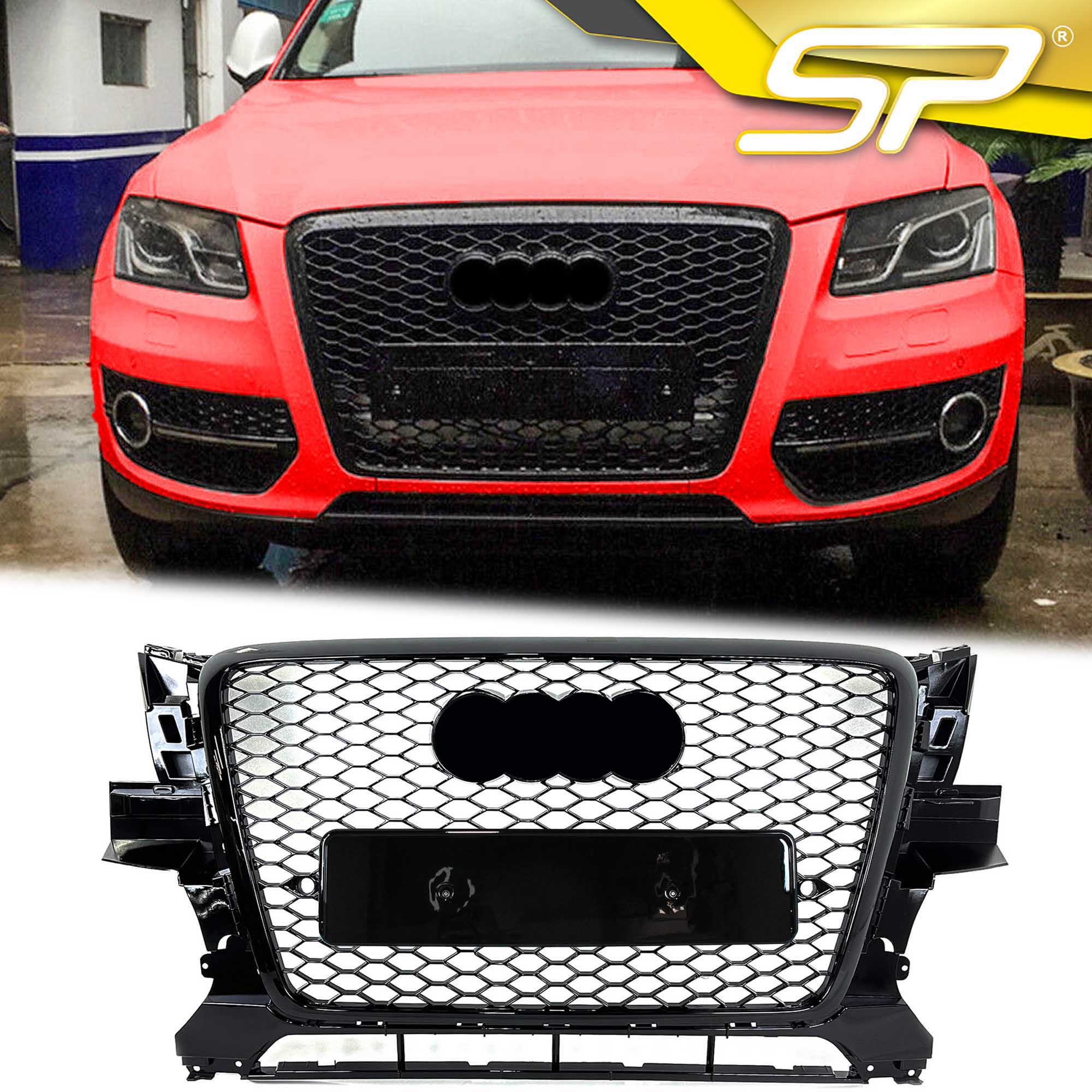 Schwarz Kühlergrill Front Grill Wabengrill für AUDI Q5 8R 2008-2012