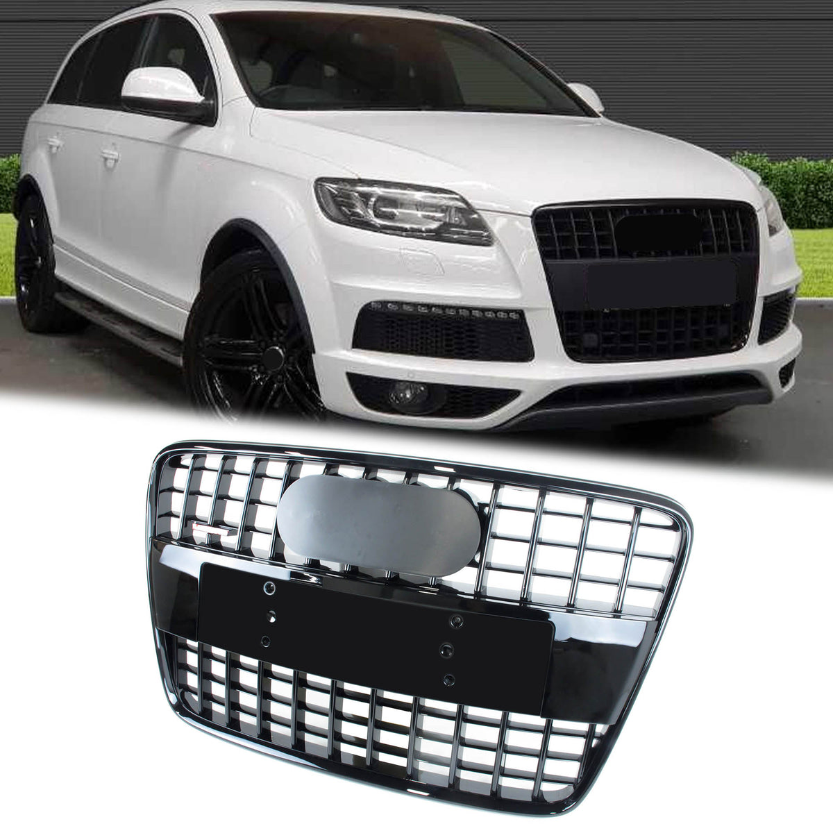 Schwarz Grill Wabengrill Kühlergrill für Audi Q7 4L SQ7 S Line TSI TDI 2007-2015
