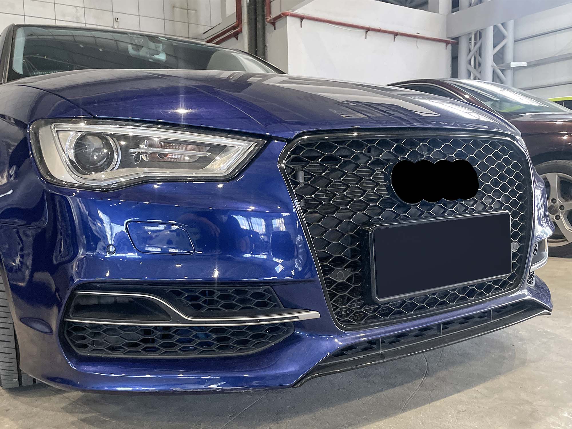 Wabengrill Kühlergrill Grill Schwarz für AUDI A3 8V S3 2012-2016 vor Facelift fg87