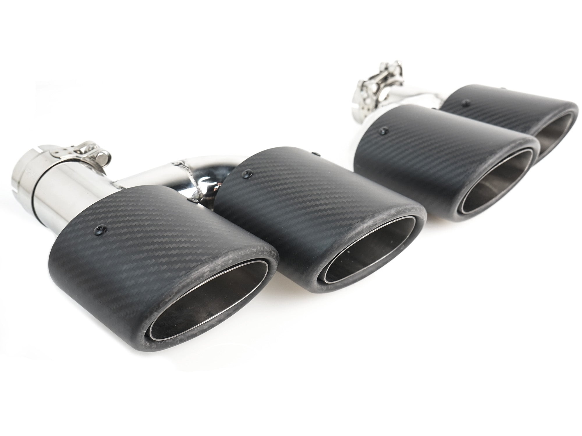 NEU Matt Carbon Duplex Sportauspuff Auspuffblenden Endrohre für AUDI VW Universal 48-52mm et259