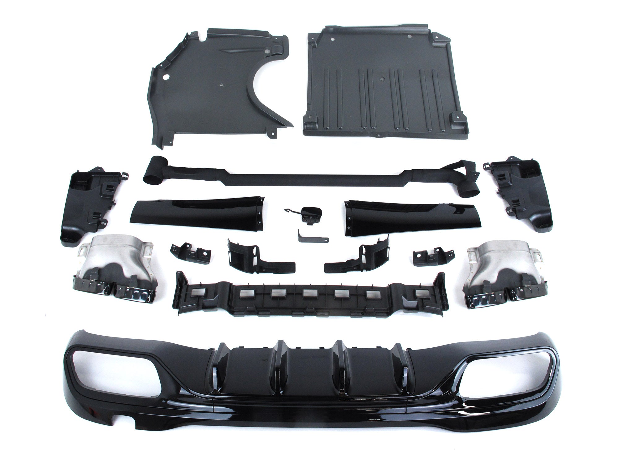 C63 Optik Heckdiffusor Diffusor Auspuff Schwarz Glanz für Mercedes W206 S206 AMG Line C43 AMG 2022+