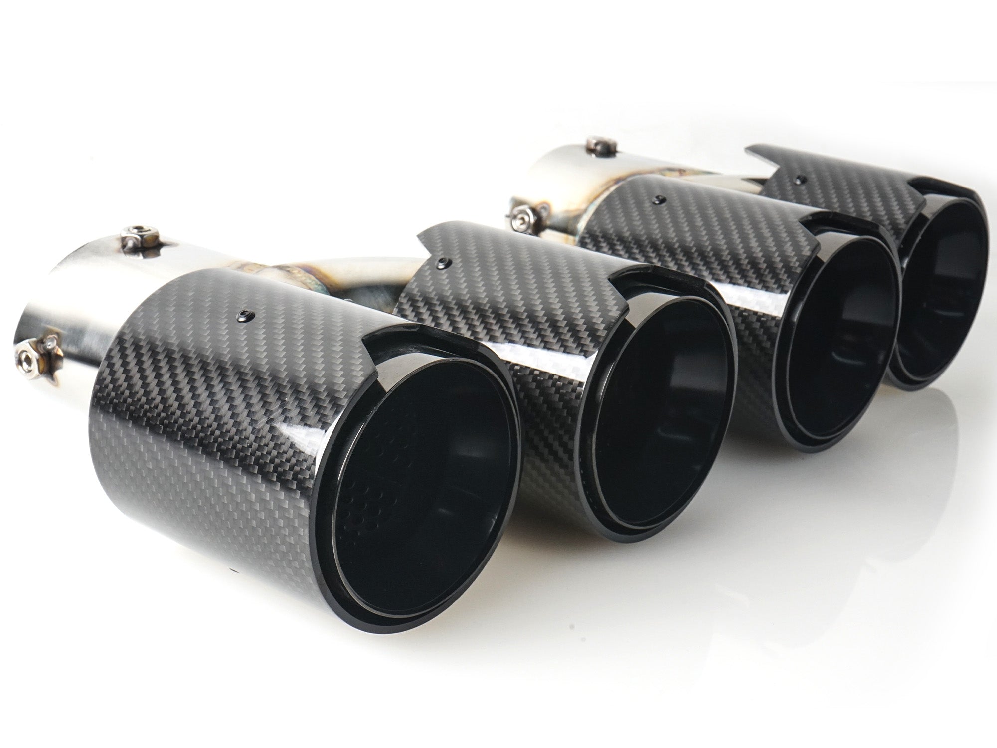Zu 60-63mm Glanz Carbon Fiber Auspuff Endrohre für BMW G42 G20 G21 G22 G23 G26