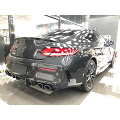 Diffusor Heckdiffusor + Auspuffblenden Schwarz für Mercedes C-Klasse C205 Coupe A205 Cabrio AMG Line C43 AMG di27