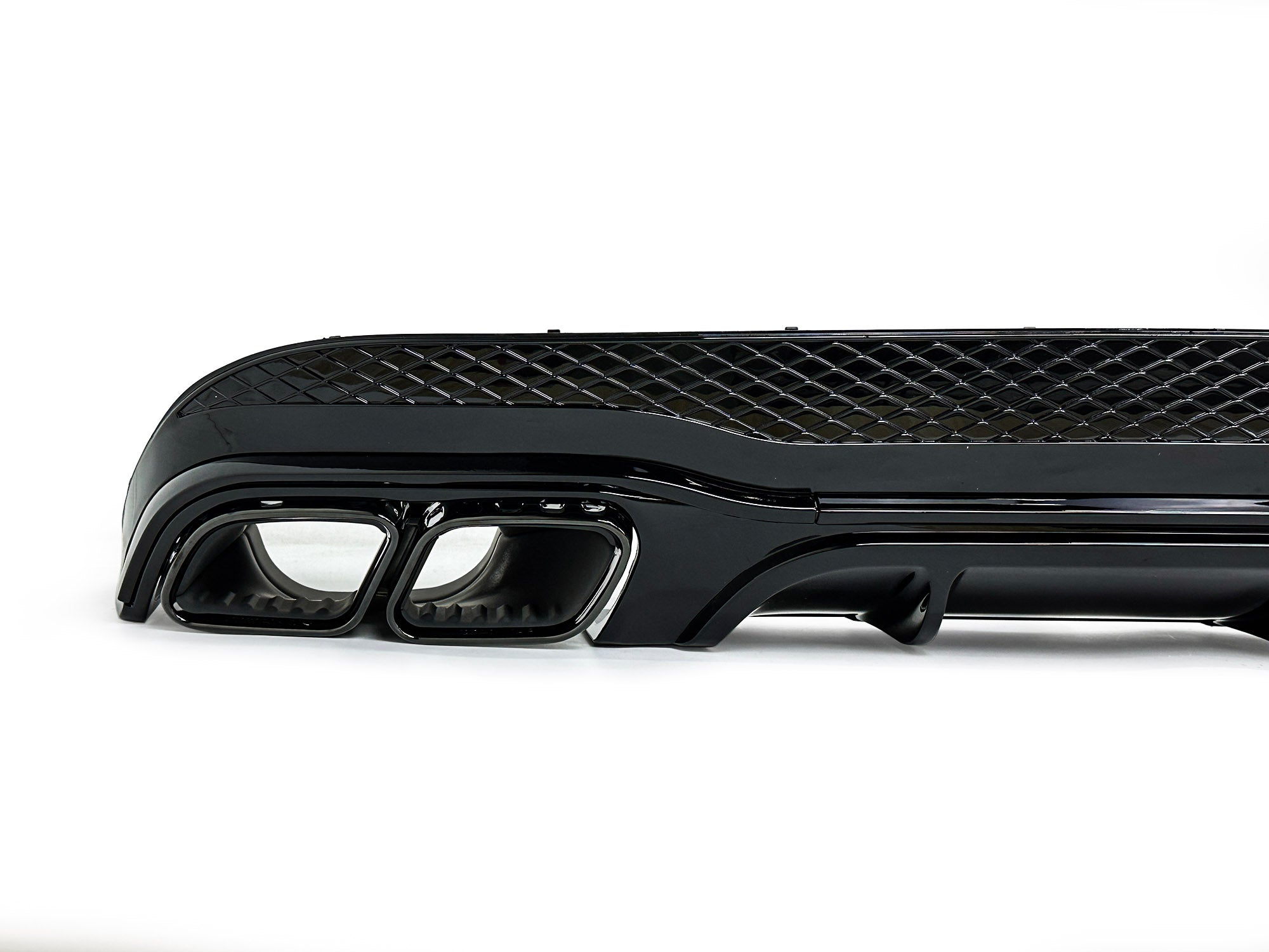 Schwarz Heckdiffusor + Auspuffblenden für Mercedes C207 Coupe A207 Cabrio E250 E350 AMG Line 2013-2017