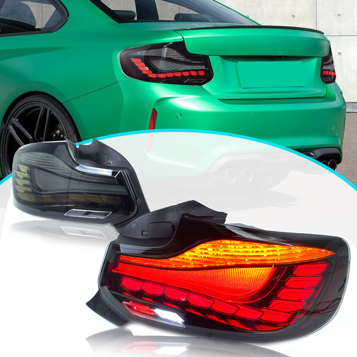NEU Rot Rauch OLED Rückleuchten Rücklicht Passend für 2er F22 F23 M2 F87 230i 228i Sequentiellem