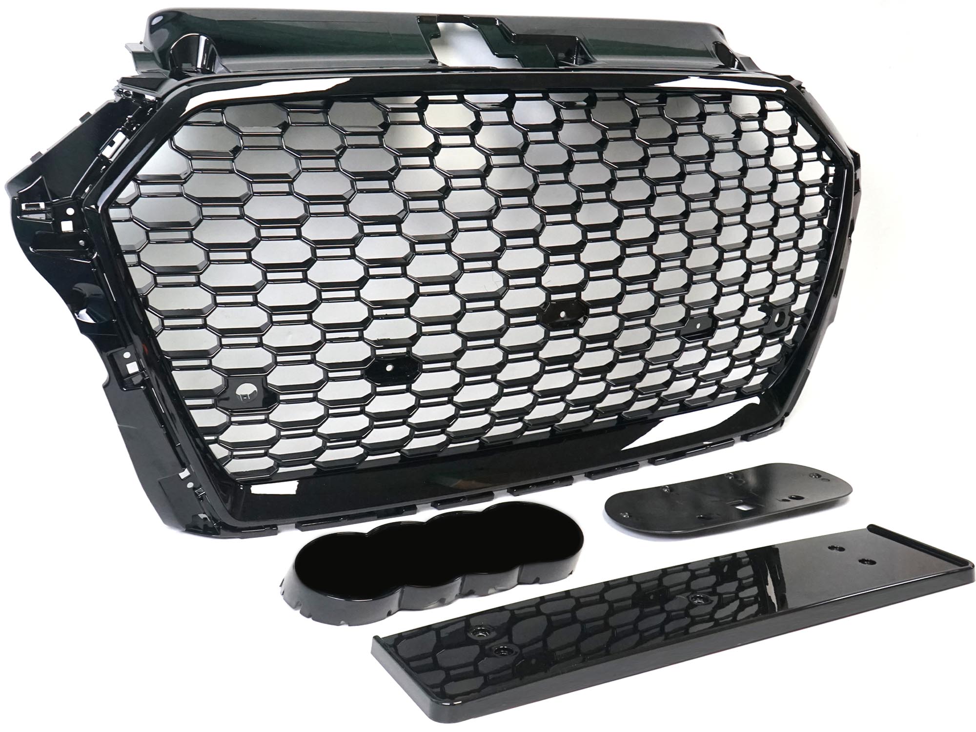 Sport Grill Wabengrill Kühlergrill Schwarz für AUDI A3 S3 8V S Line Facelift 2016-2020 NON ACC fg164
