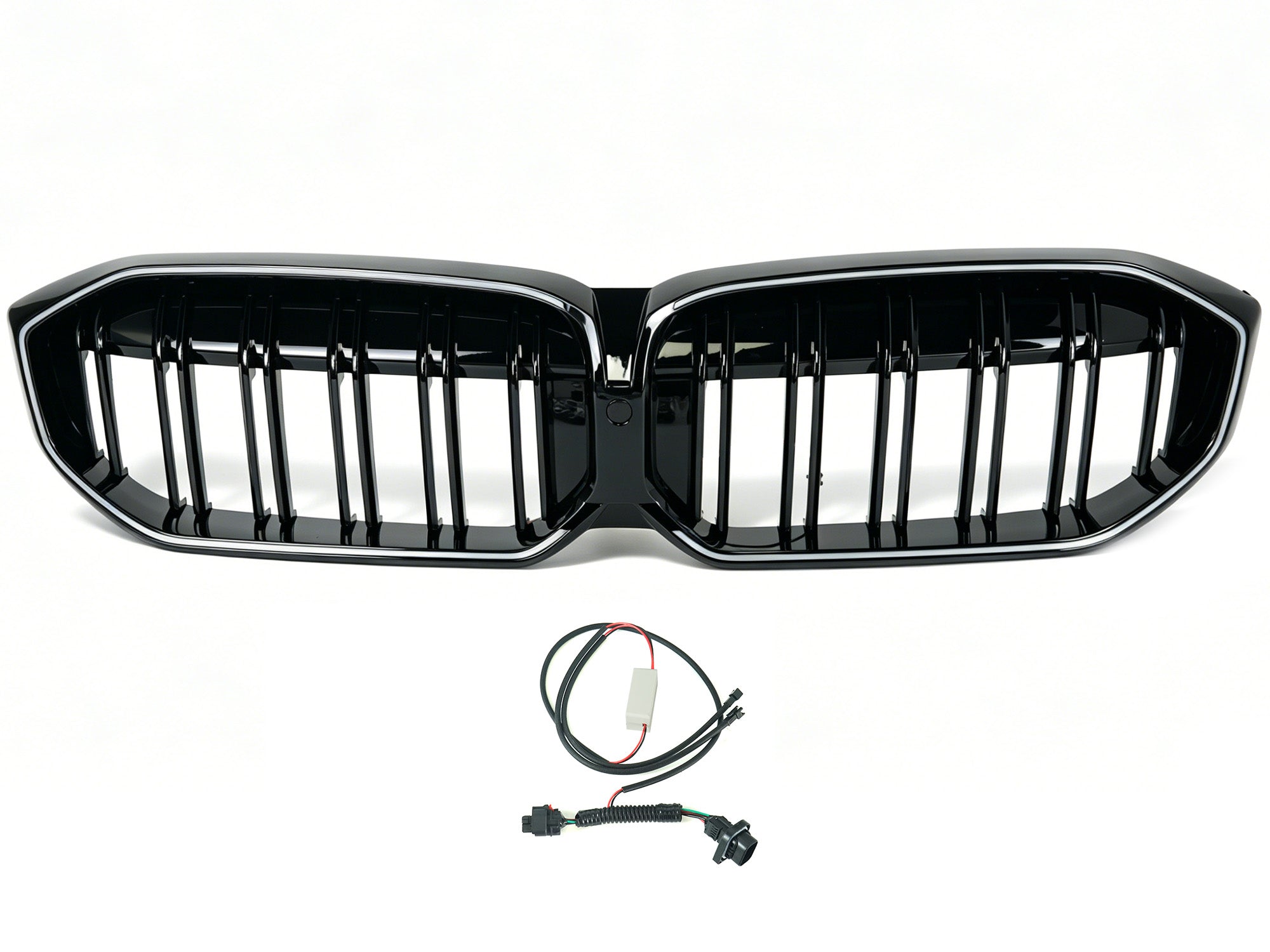 Doppelsteg LED Kühlergrill Grill Frontgrill Schwarz für BMW 3er G20 G21 2023+