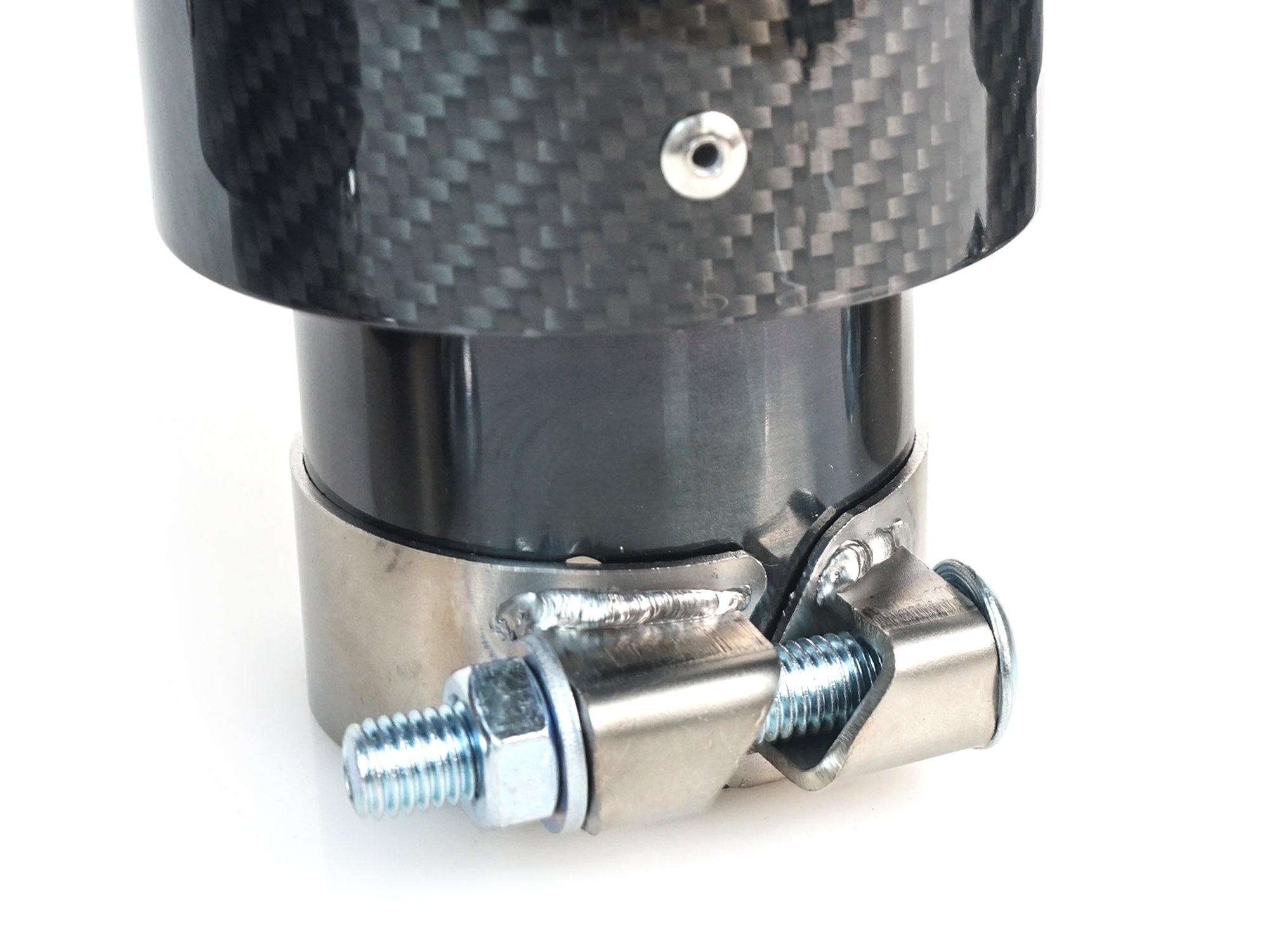 NEU Schwarz Chrom Carbon Fiber Auspuffblende Endrohre Sportauspuff Passend für Universal 60-63mm et278