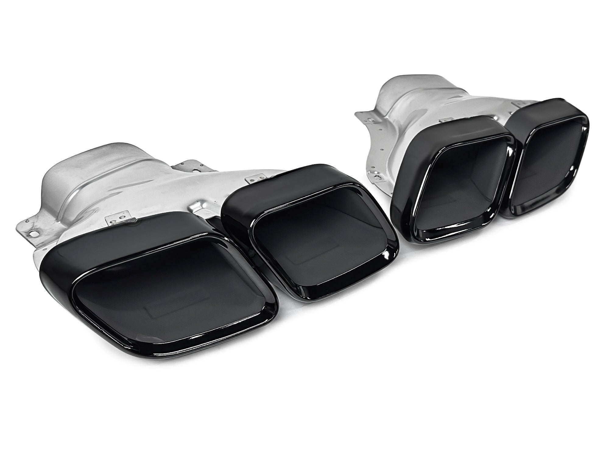 Heckdiffusor Auspuffblenden Schwarz Glanz für Mercedes CLS C257 AMG Line 18-23 OHNE ABE