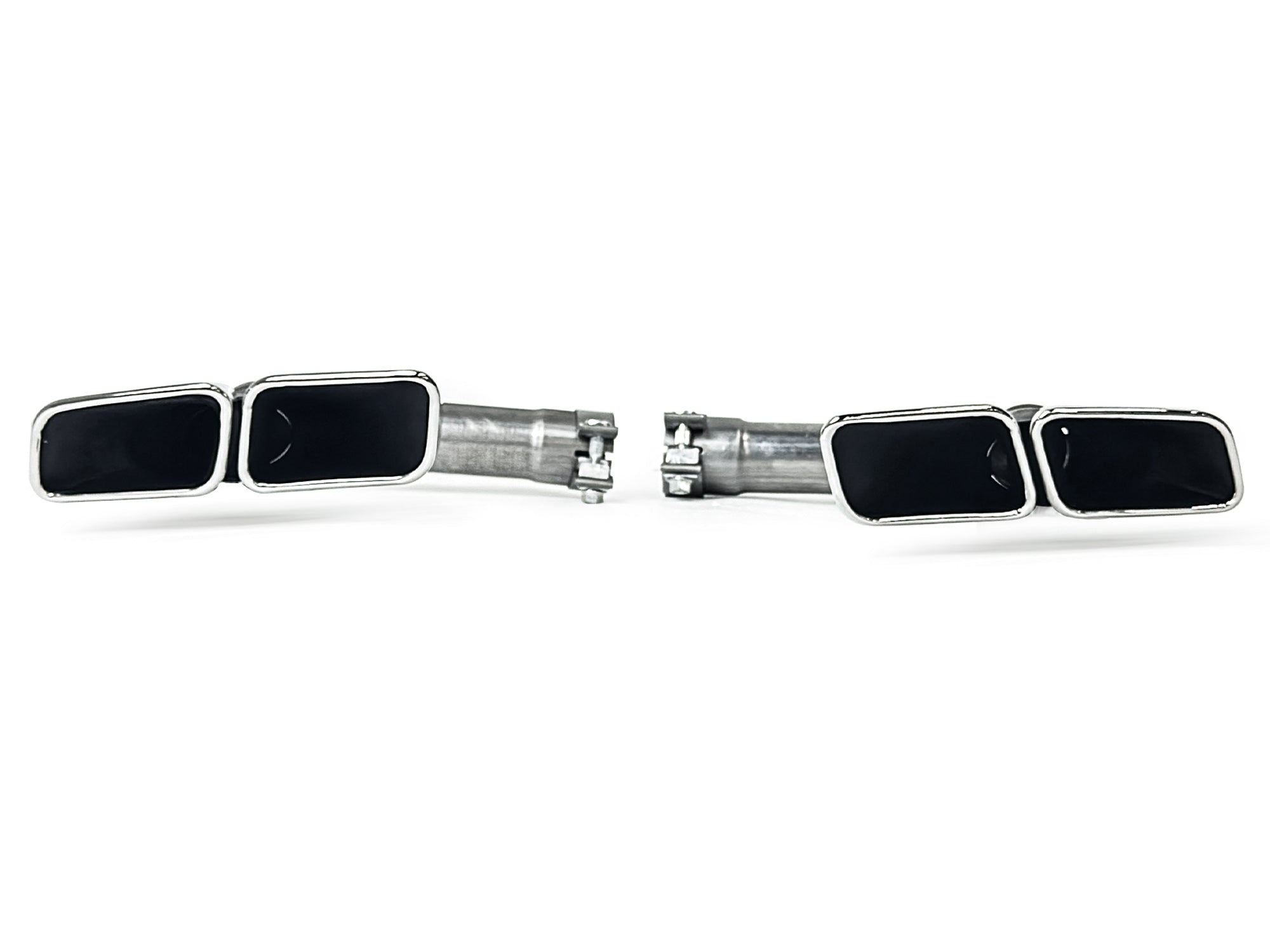 Chrom Auspuffblenden Doppelrohr Endrohre Performance für AUDI Q7 4M 2016-2019