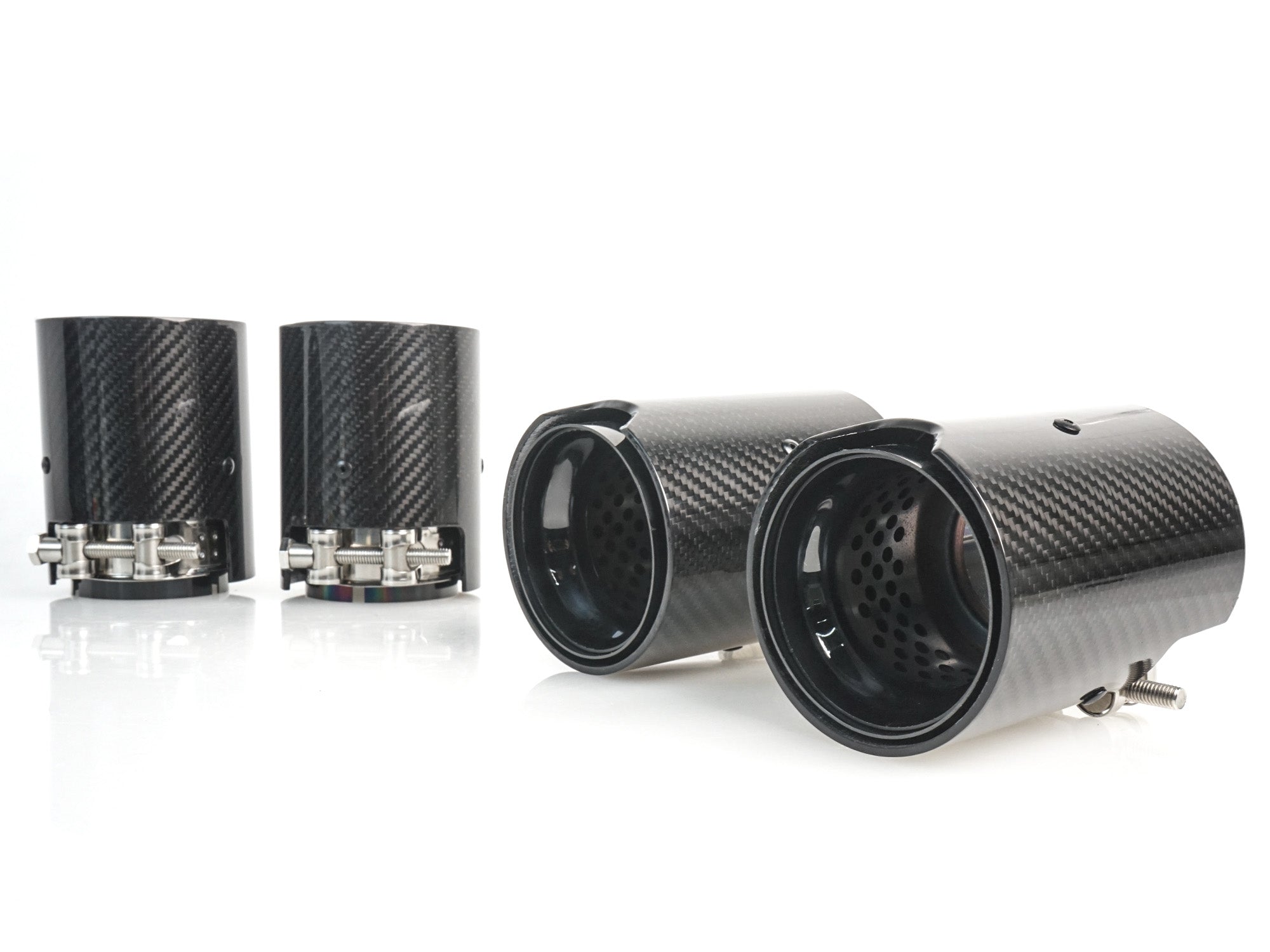 4x Auspuffblende Endrohre Carbon Schwarz für BMW M3 F80 M4 F82 65-67mm Rohr