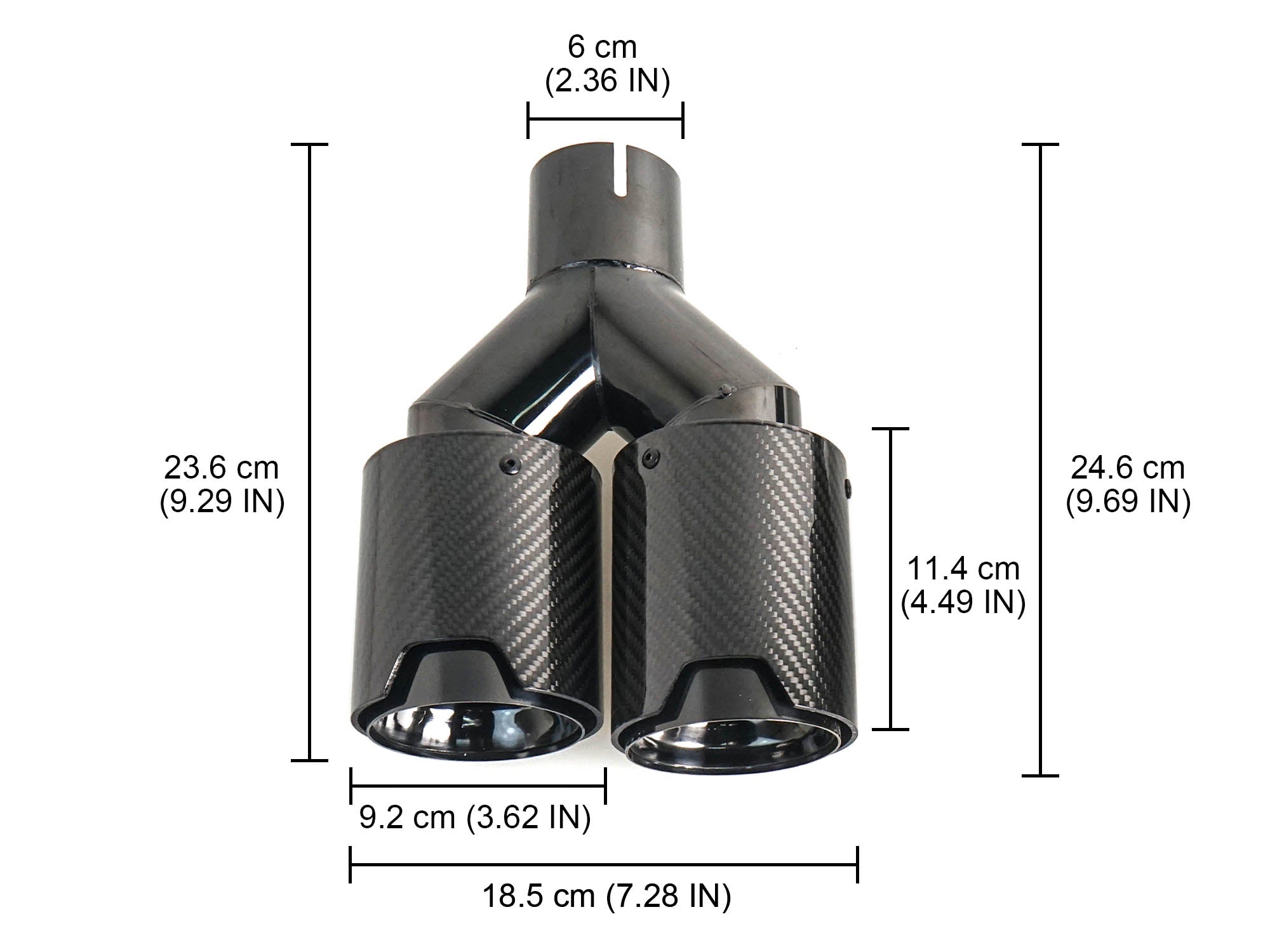 Carbon Schwarz Doppel Endrohre Auspuffblenden Auspuff 4 Rohr Duplex  für 5er F10 F11 535i 535d
