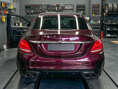 Diffusor Heckdiffusor + Auspuffblenden Schwarz für Mercedes Benz C Klasse W205 S205 AMG Line C43 OHNE ABE
