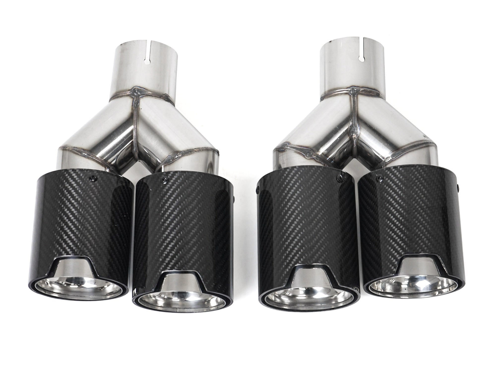 Carbon Chrom Doppel Endrohre Auspuffblenden Auspuff 4 Rohr Duplex für 5er F10 F11 535i 535d