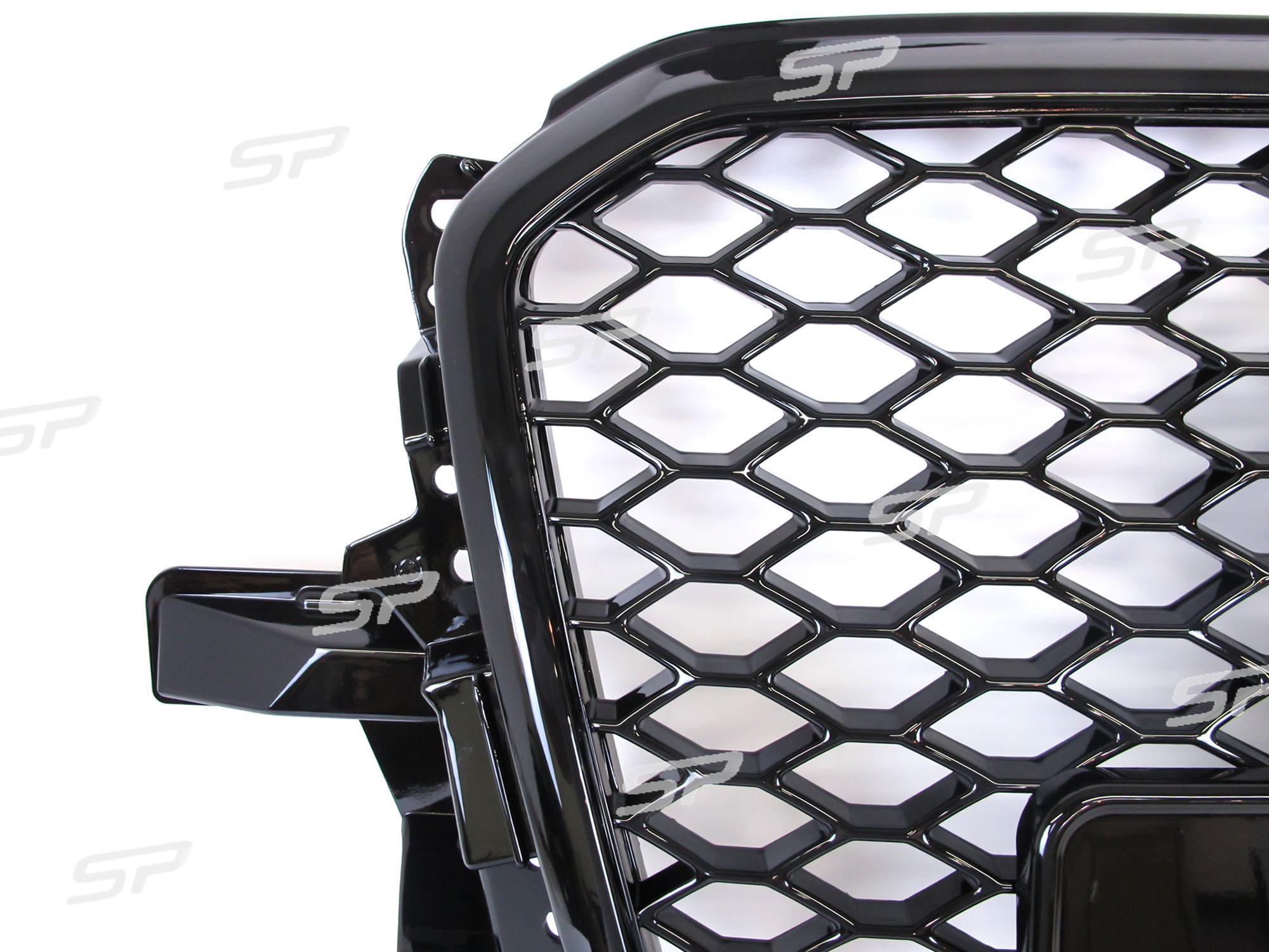 Schwarz Glanz Wabengrill Frontgrill Kühlergrill für Audi Q5 8R 2012-2016 mit PDC