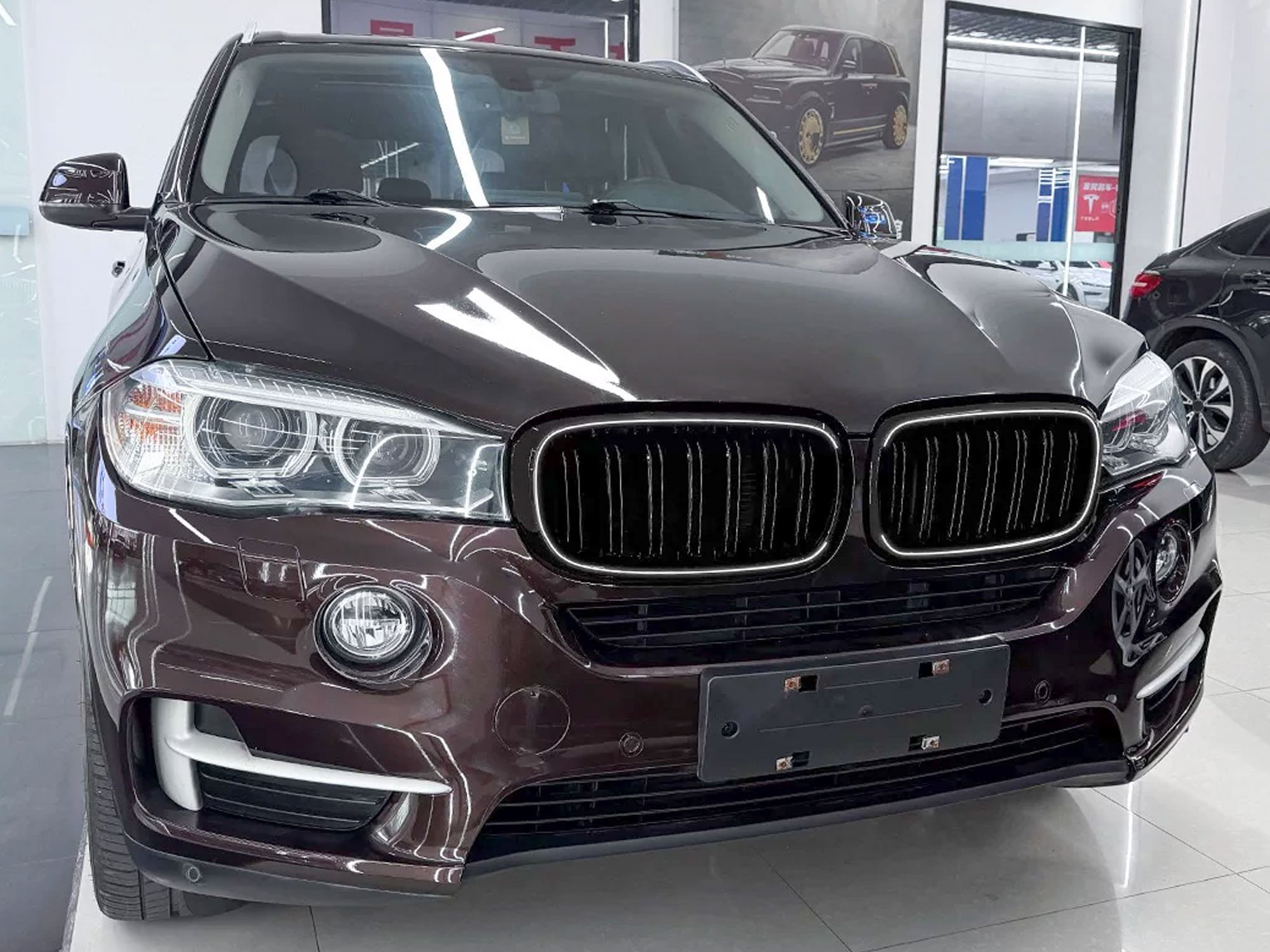 Schwarz LED Kühlergrill Grill Frontgrill für BMW X5 F15 X6 F16 14-18
