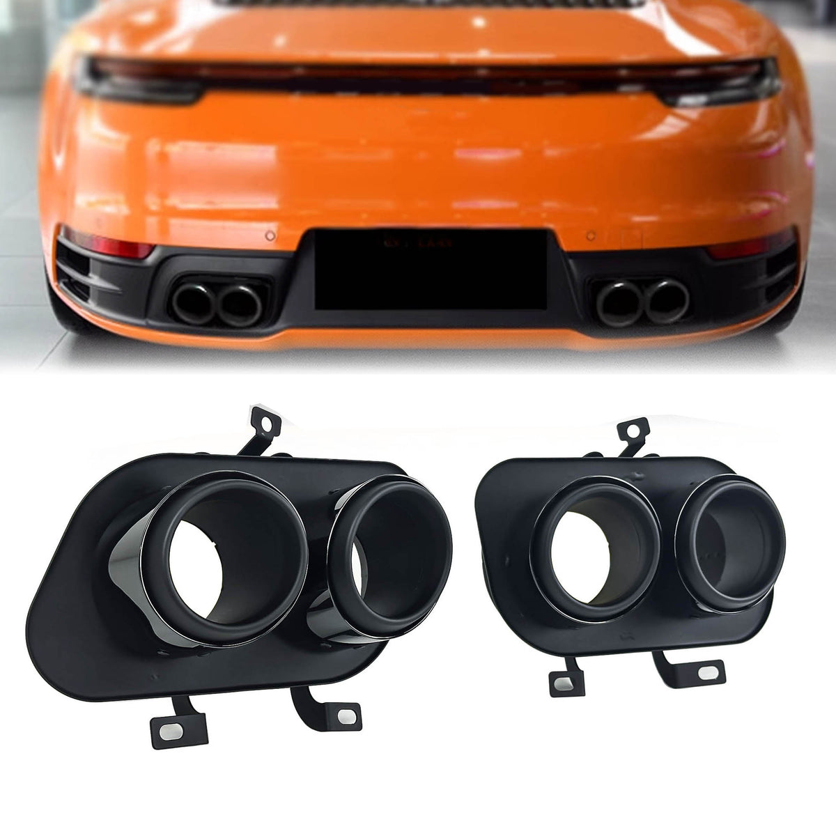 Auspuff Blenden Doppelrohr für Porsche 911 Targa 4S 992 ab 2019 et325