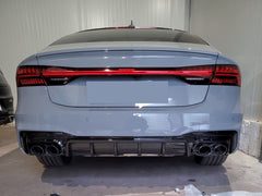 Schwarz Diffusor Heckdiffusor + Auspuffblenden für AUDI A7 S7 C8 4K Sportback S Line ab 2018 di85
