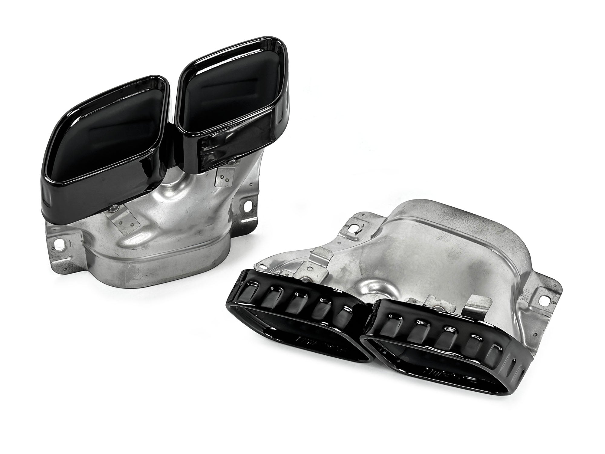 Schwarz Heckdiffusor + Auspuffblenden für Mercedes C207 Coupe A207 Cabrio E250 E350 AMG Line 2013-2017