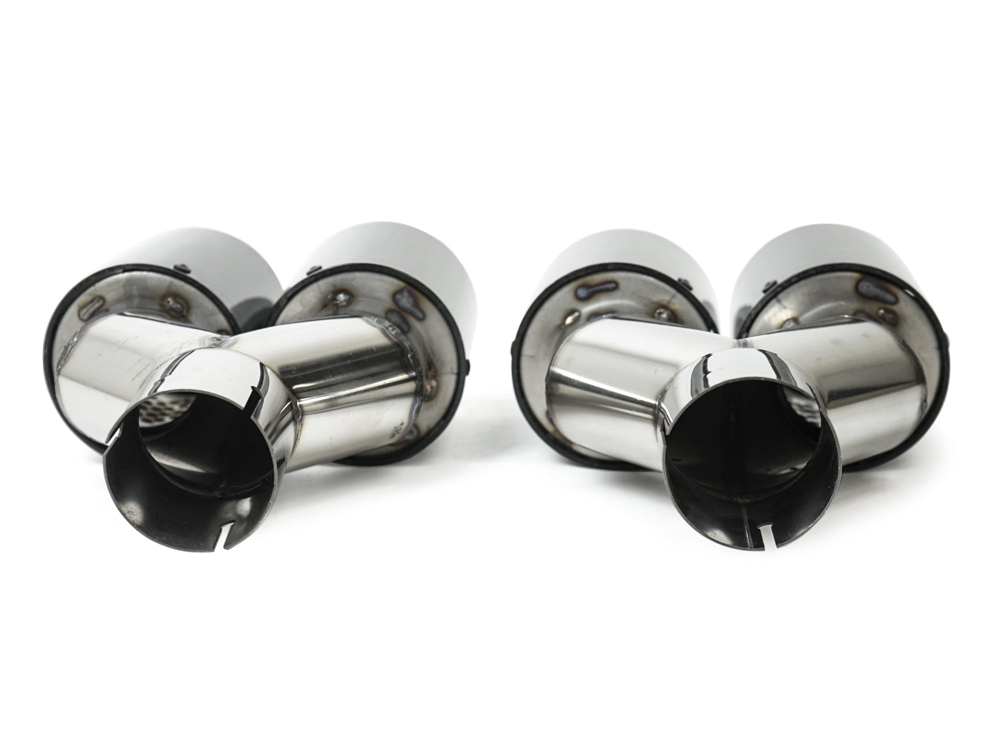 Carbon Chrom Doppel Endrohre Auspuffblenden Auspuff 4 Rohr Duplex für 5er F10 F11 535i 535d