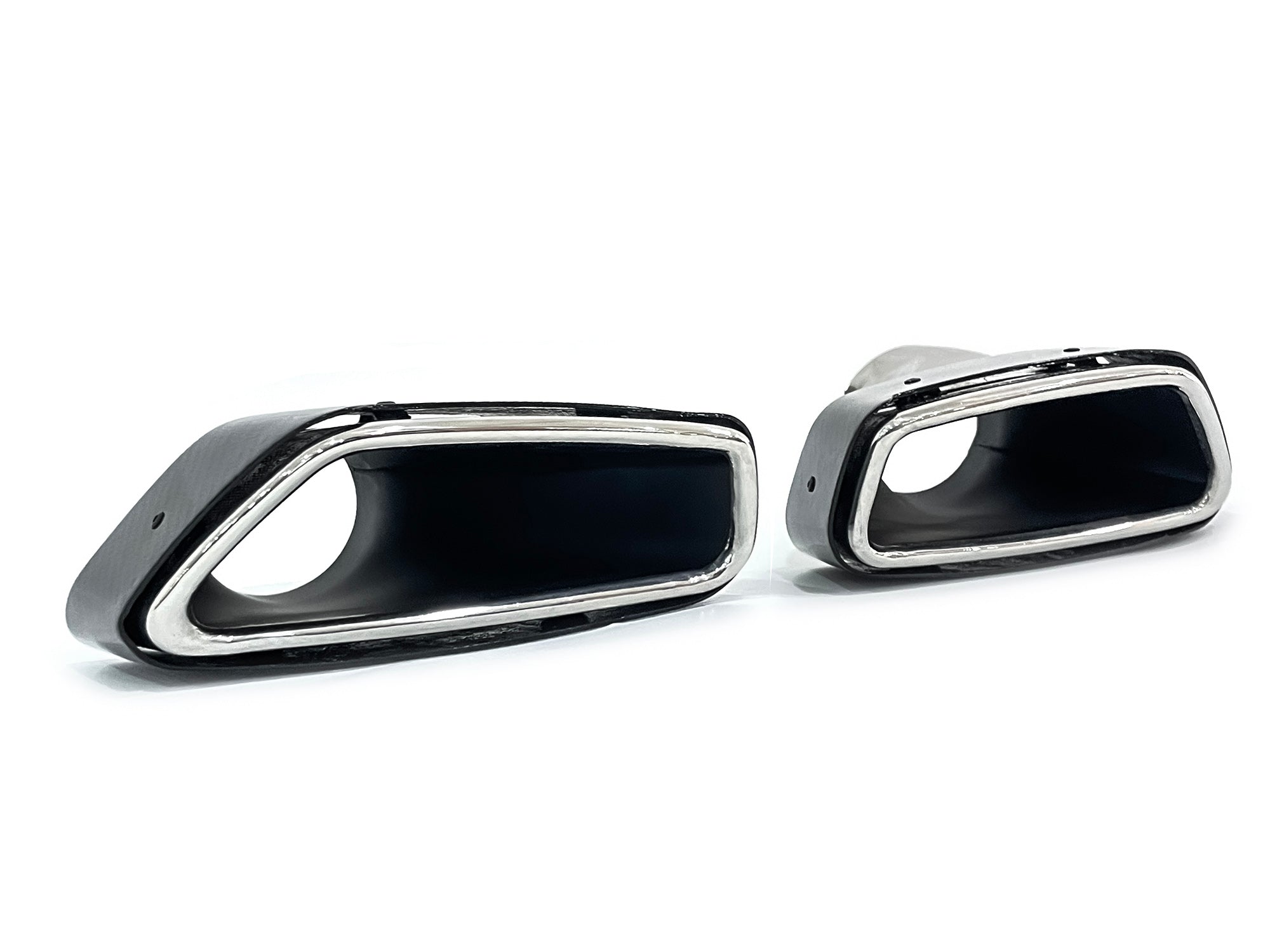 NEU Chrom Carbon Fiber Auspuffblenden Auspuff Endrohr Satz Passend für 5er G30 G31 Sport Paket  ab17 et276