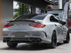Heckdiffusor Auspuffblenden Schwarz Glanz für Mercedes CLS C257 AMG Line 18-23 OHNE ABE