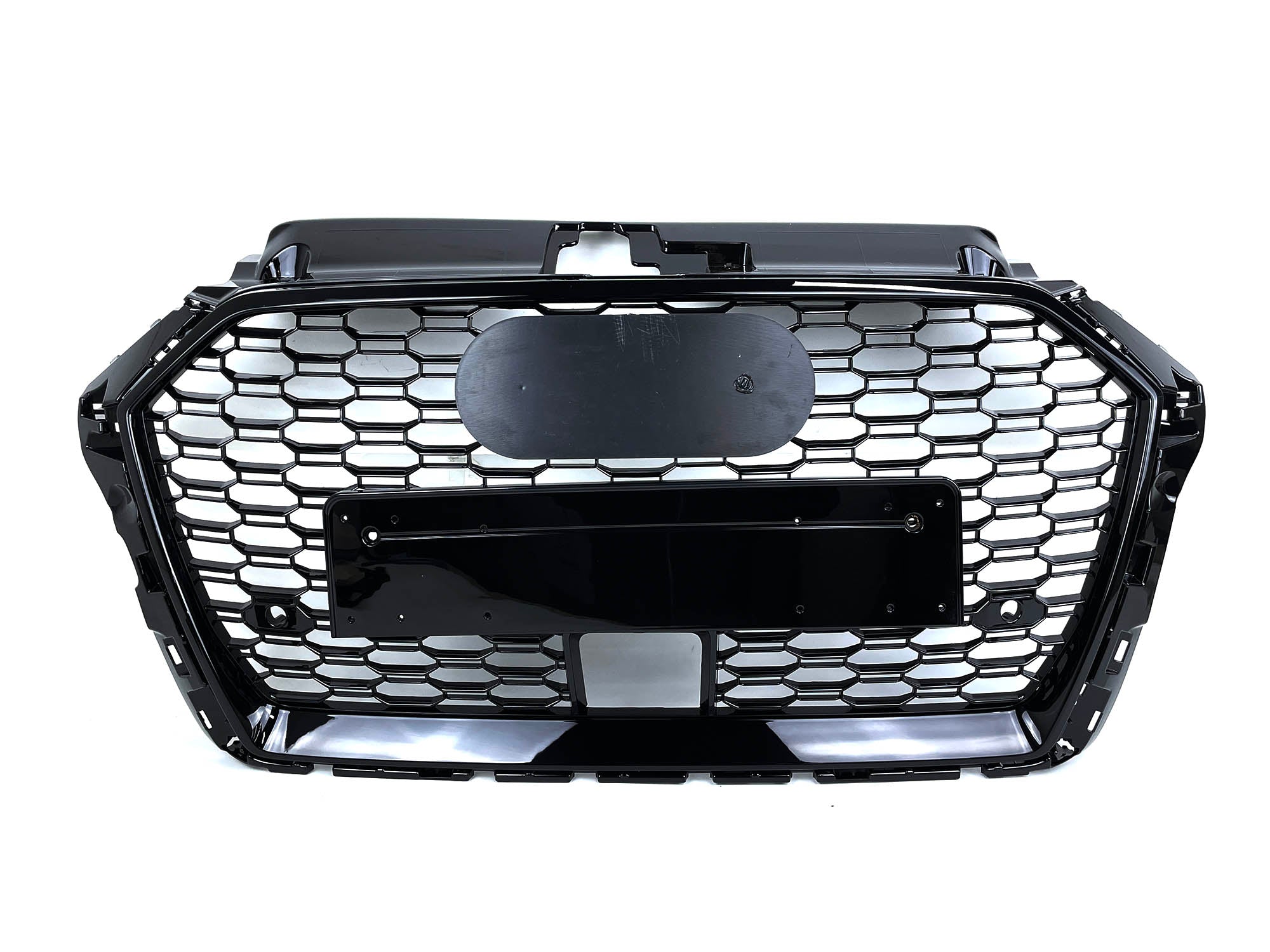 Schwarz Glanz Wabengrill Kühlergrill Front Grill für AUDI A3 8V mit ACC S Line Facelift 2016-2020 fg170