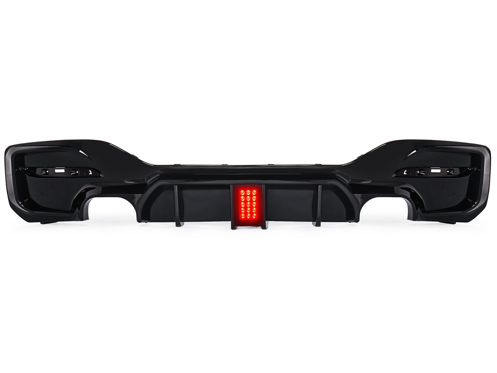 Schwarz Glanz Diffusor Heckdiffusor mit Licht für BMW 1er F20 F21 M Paket 15-19 LCI OHNE ABE