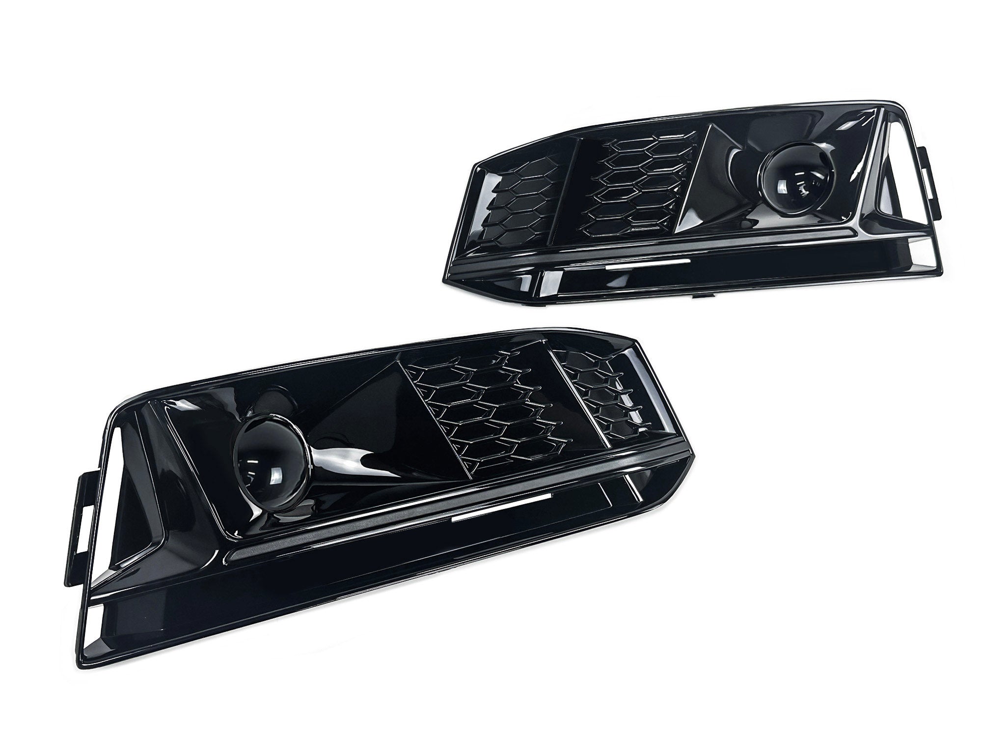 Schwarz Nebelscheinwerfer Blenden Gitter für Audi A4 B9 S-Line ohne ACC 15-19