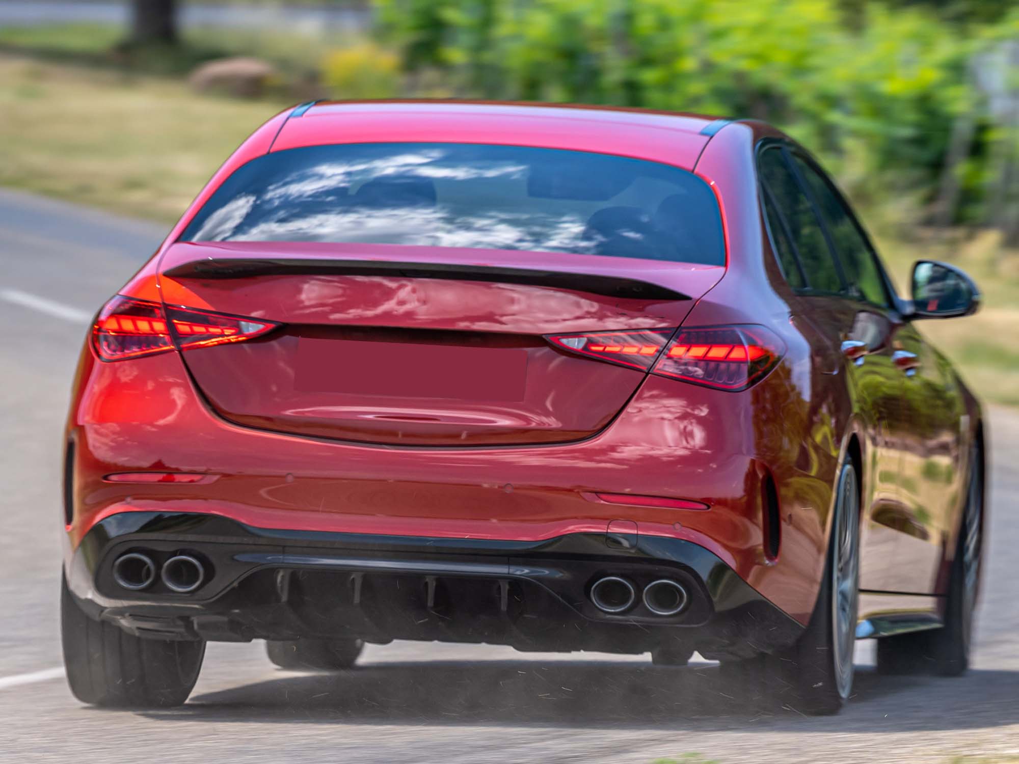 Schwarz Heckdiffusor Endrohre für Mercedes W206 S206 C43 AMG Line 2022+