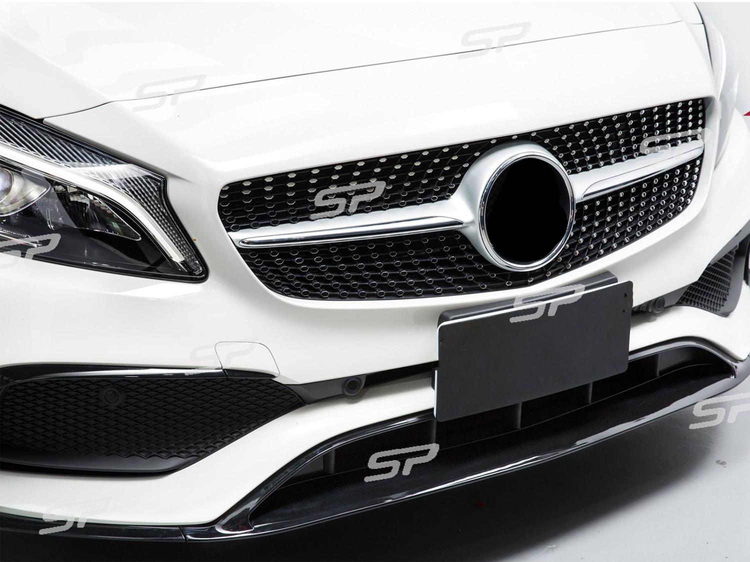 Aero Flaps Splitter Frontspoiler Spoilerlippe Schwarz für Mercedes Benz A Klasse W176 AMG Line A45 2015-2018 di24