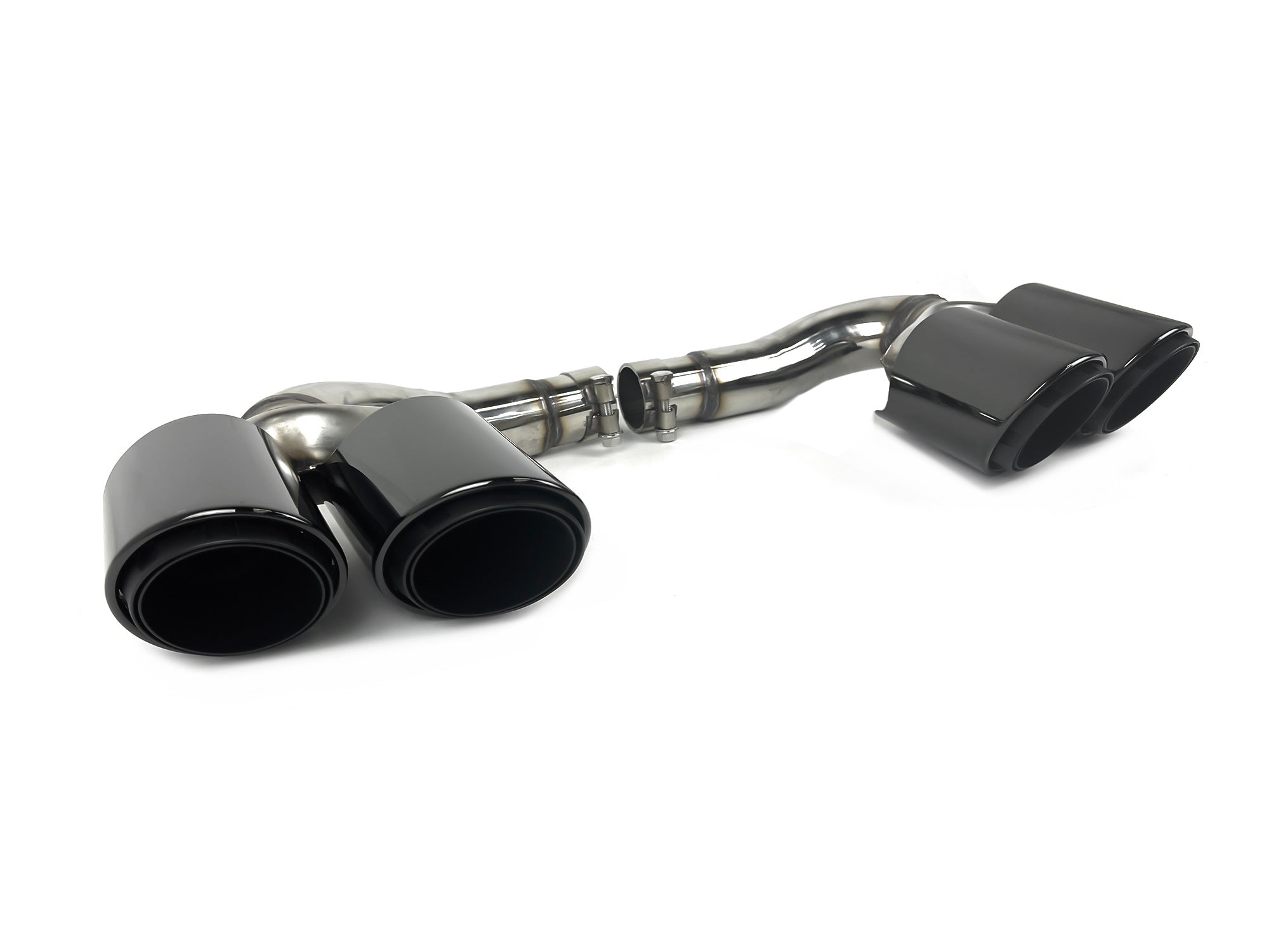 Schwarz Glanz Auspuffblenden Endrohre Auspuff Blende für VW Touareg III 2,0 2018+ et333