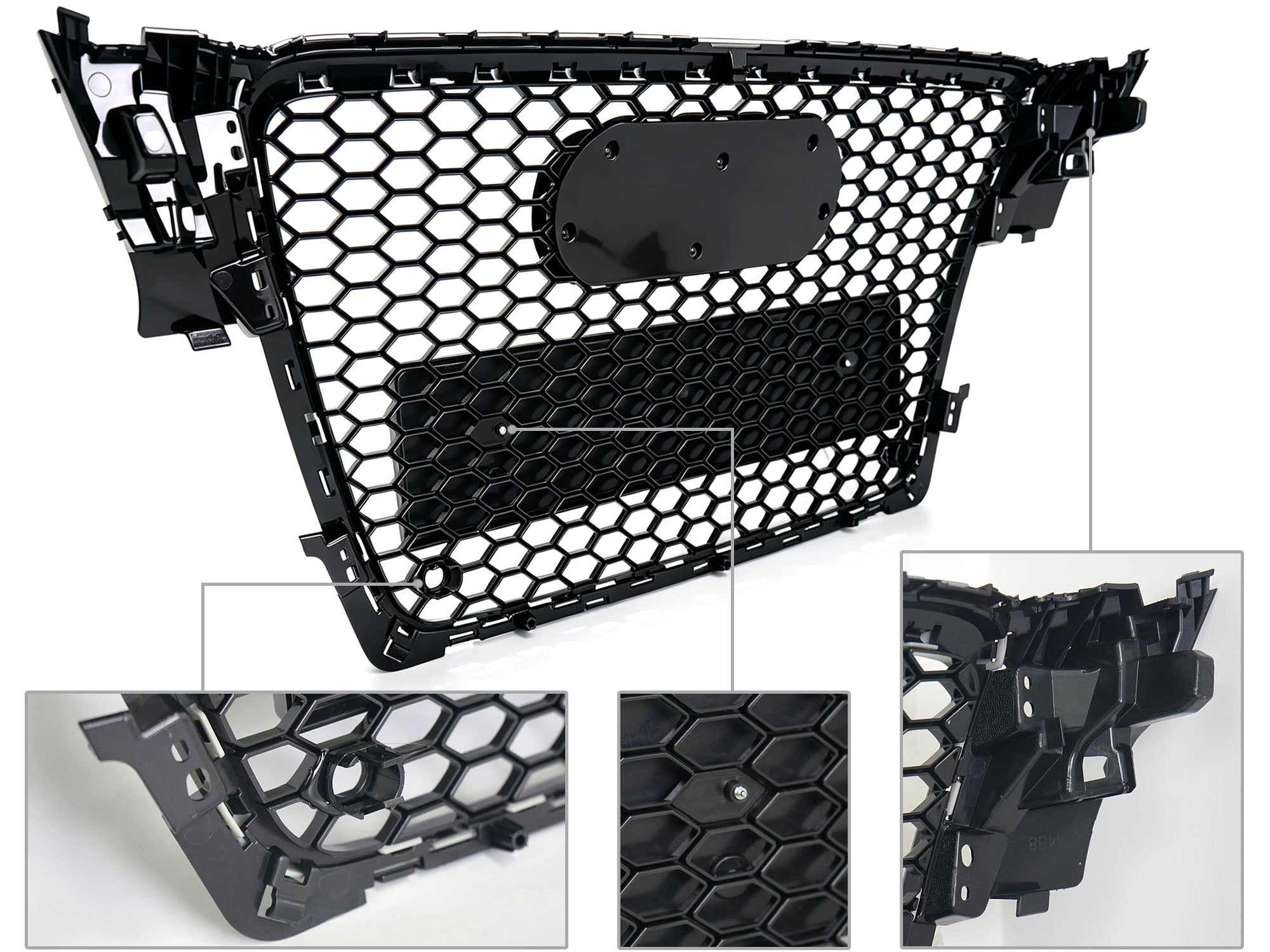 Kühlergrill Wabengrill Frontgrill Schwarz für AUDI A4 B8 8K S-Line S4 2007-2011 fg88