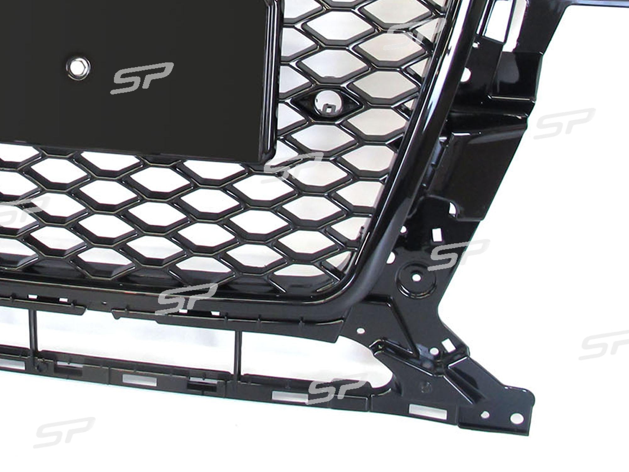 Schwarz Glanz Wabengrill Frontgrill Kühlergrill für Audi Q5 8R 2012-2016 mit PDC