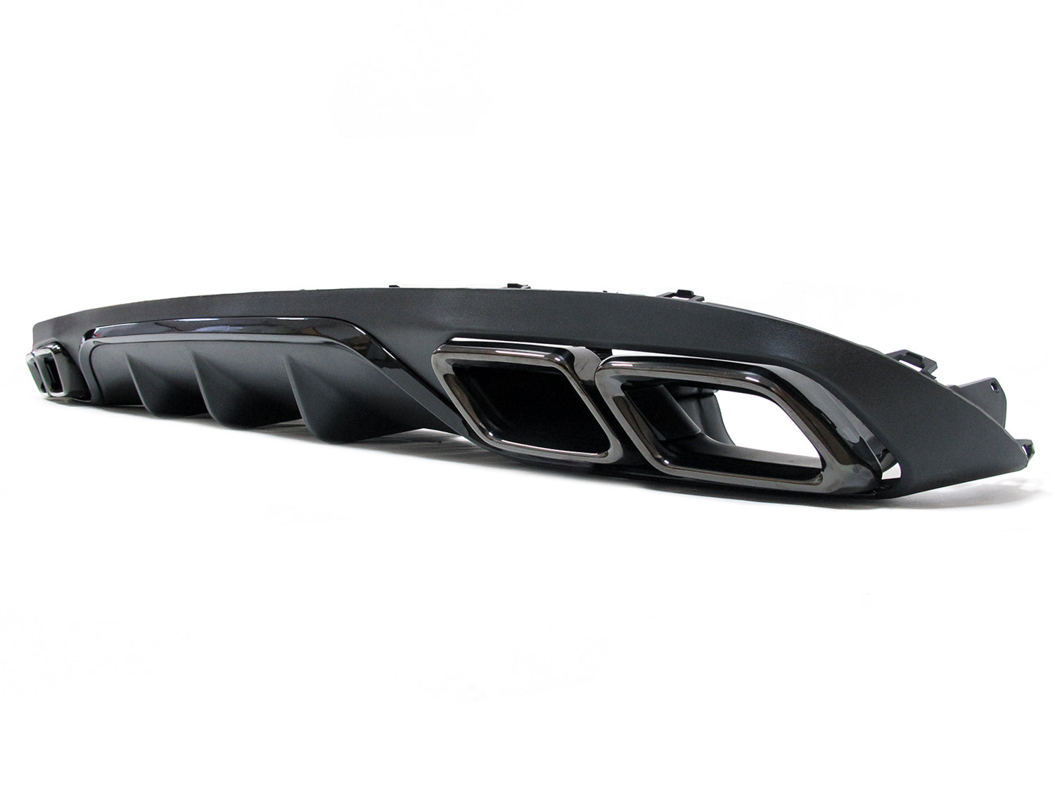 NUR FÜR BENZIN Heck Diffusor + Auspuffblenden Schwarz für Mercedes E-Klasse W213 S213 Avantgarde di34