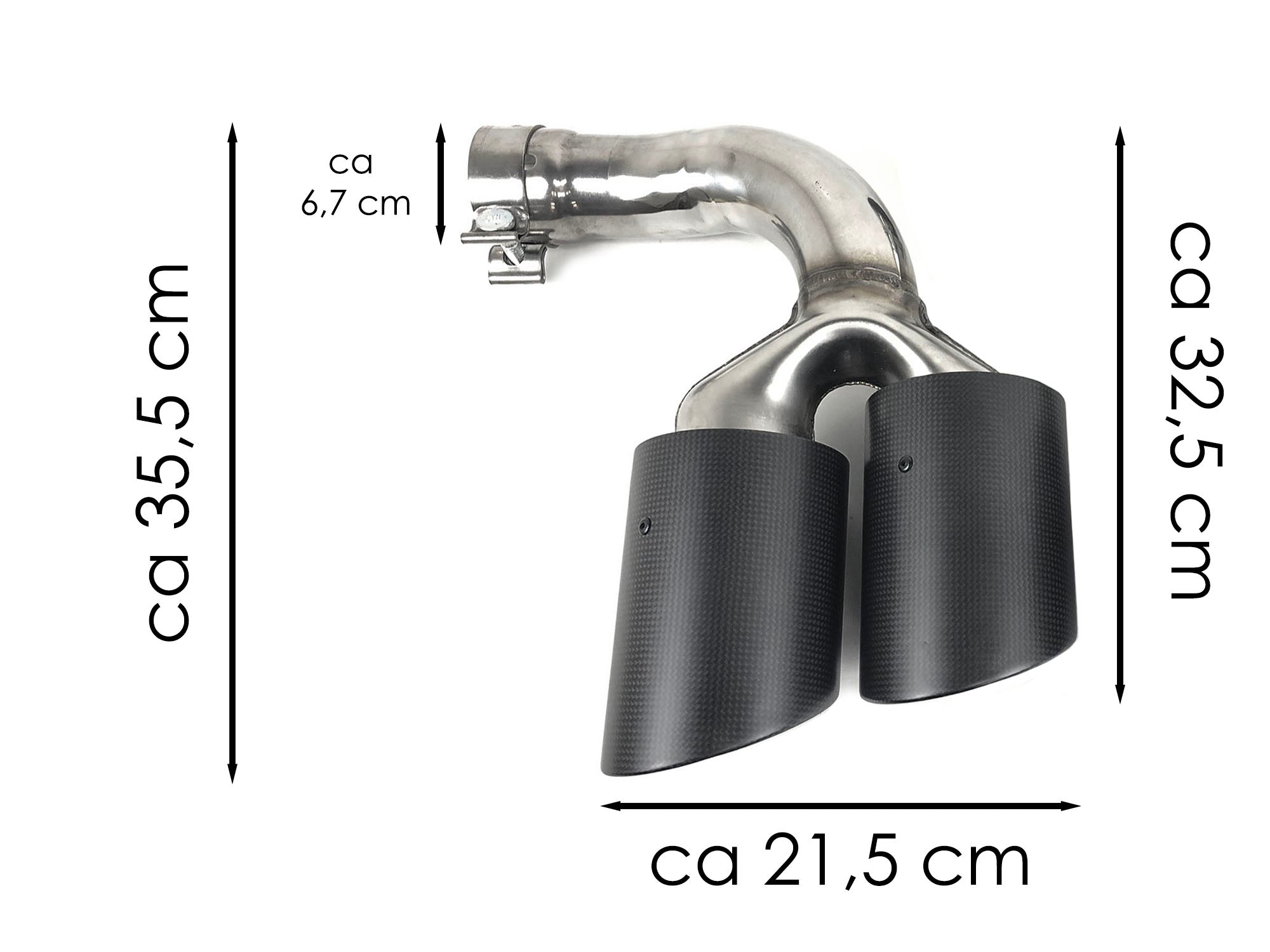 Carbon Auspuff Auspuffblenden Endrohre für Porsche Cayenne PO536 9YA 2018+ et326