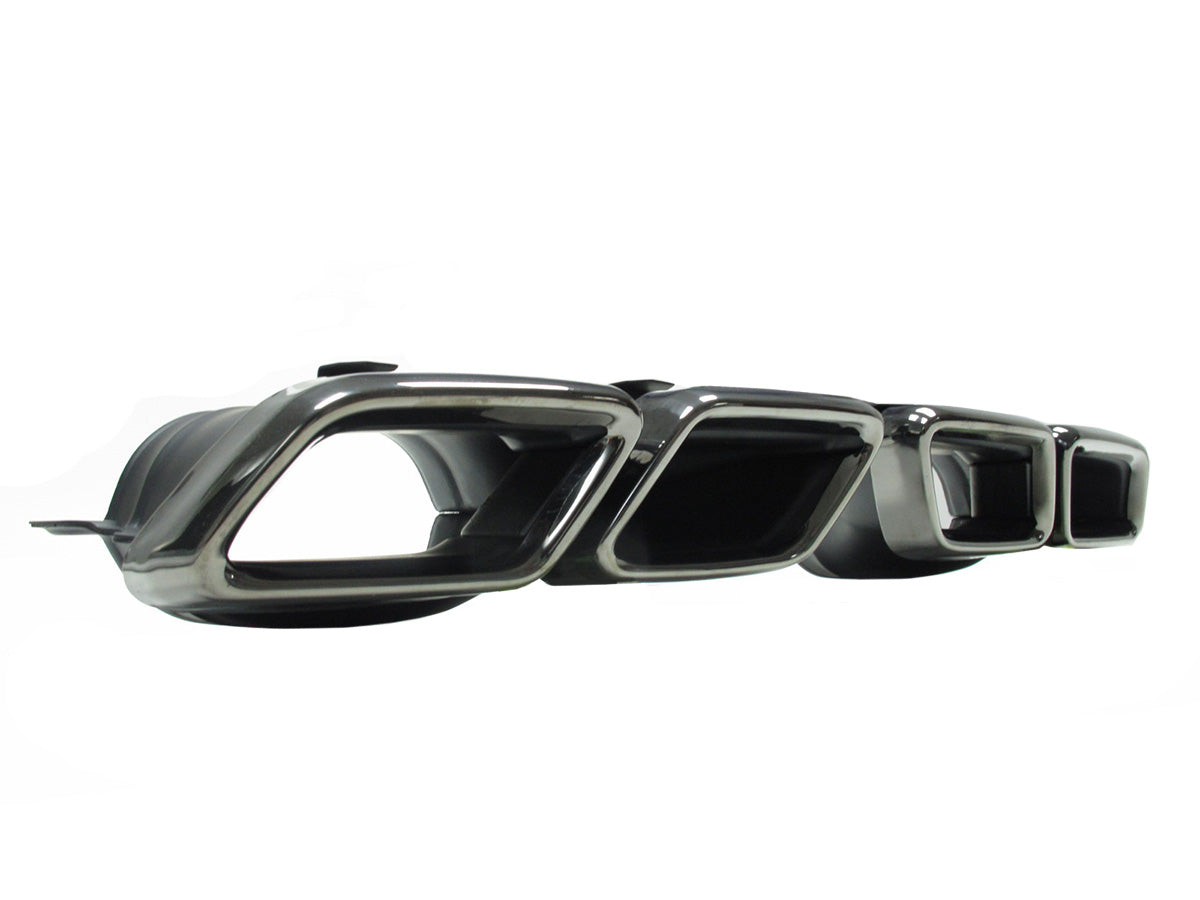 Schwarz Heckdiffusor Auspuff für Mercedes GLS X166 AMG Line 15-19 OHNE ABE