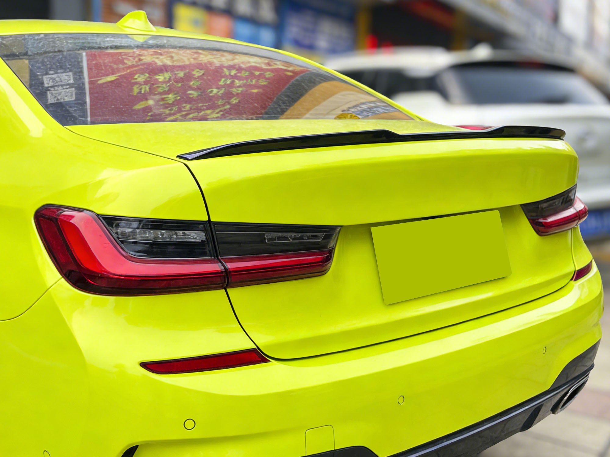 Schwarz Spoiler Heckspoiler Lippe Heckflügel Passend für 3er G20 Limo 2019-2022  sp131