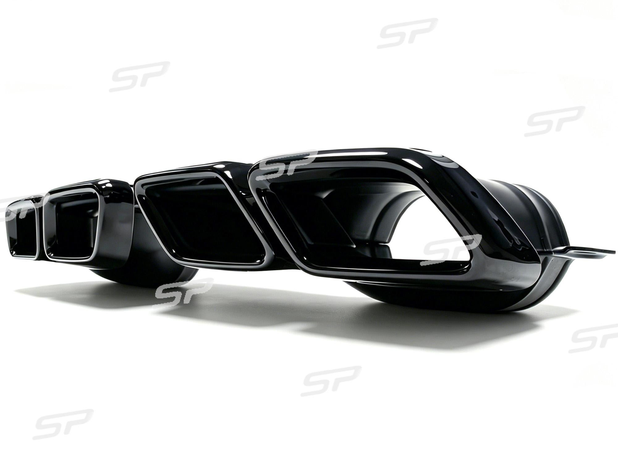 Schwarz Heckdiffusor Endrohre für Mercedes GLE W166 SUV AMG Line MOPF 15-18