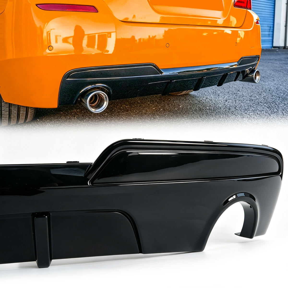 Schwarz Glanz Heckdiffusor Diffusor für BMW 5er F10 F11 M Paket 10-17 OHNE ABE
