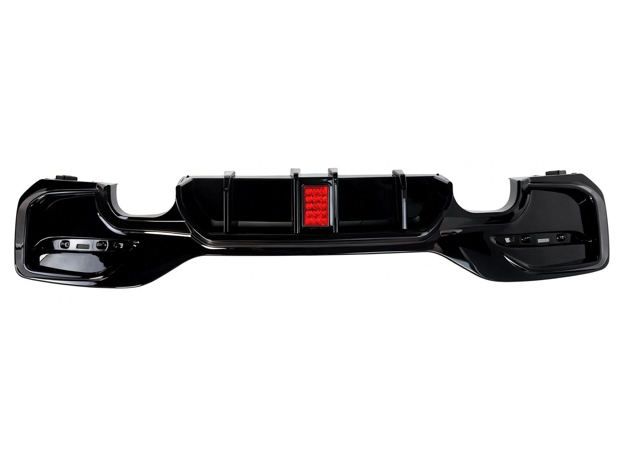 Schwarz Glanz Diffusor Heckdiffusor mit Licht für BMW 1er F20 F21 M Paket 15-19 LCI OHNE ABE