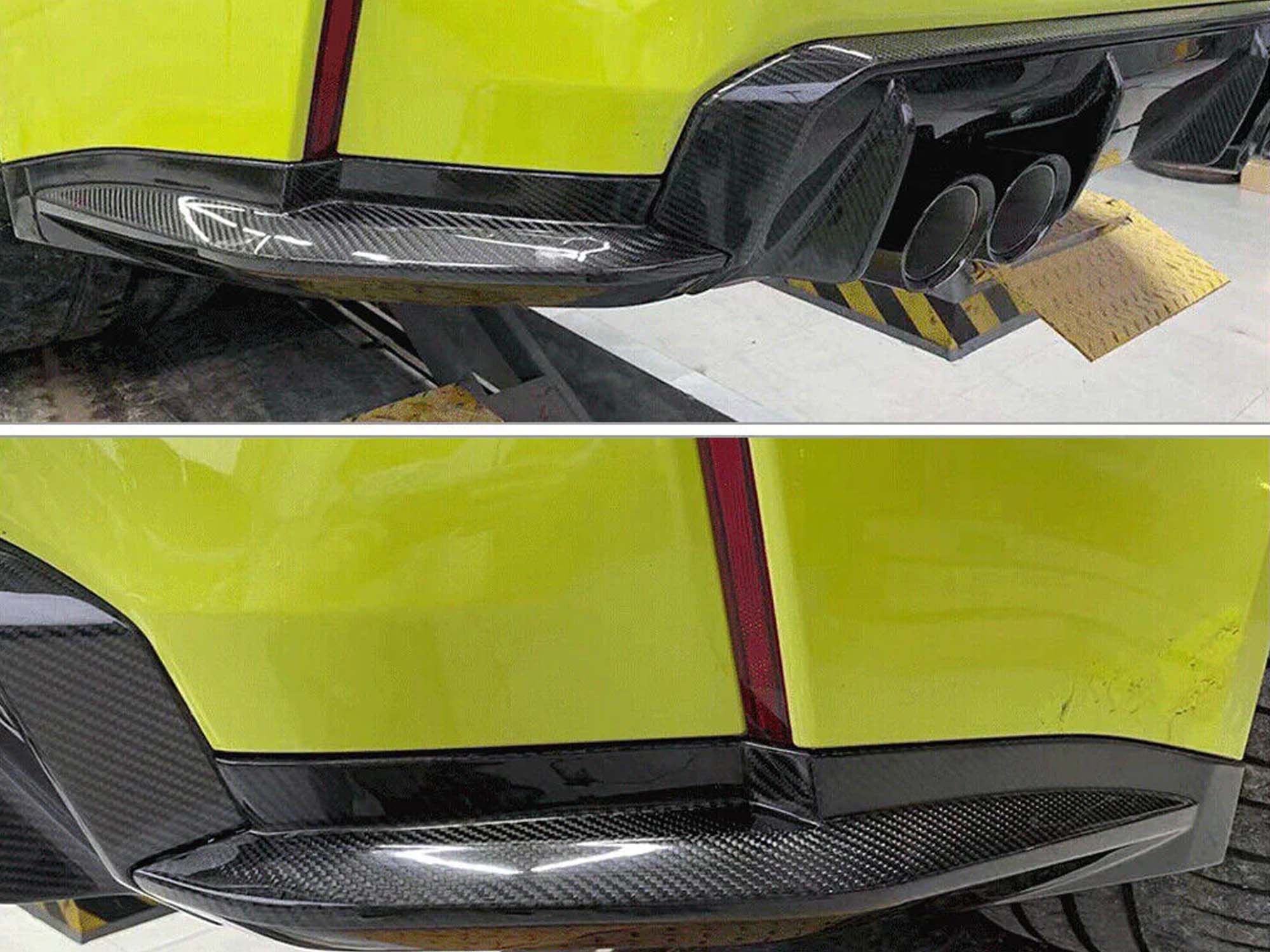 NEU 100% Carbon Heck Stoßstange Splitter Flaps Flics Passend für G82 M4 Competition ab 2021