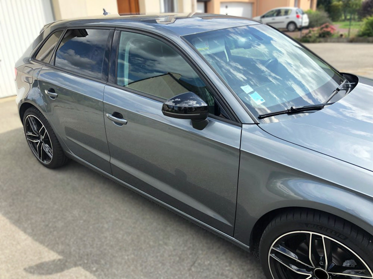 L+R Spiegelkappen Außenspiegel Schwarz Glänzend für Audi A3 S3 8V RS3 2013-2020 Mit Spurwechselassistent