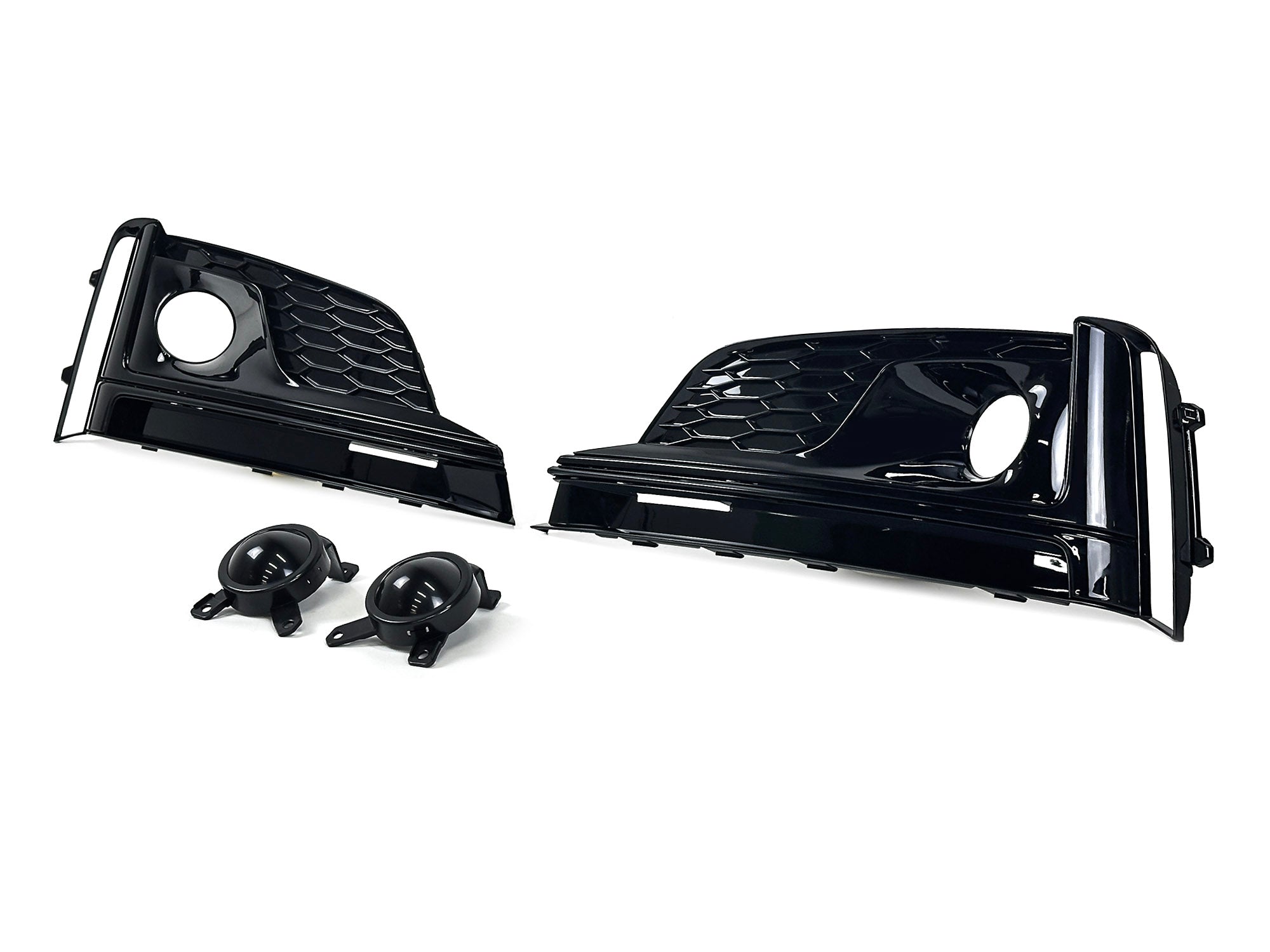 Lüftungsgitter Nebelscheinwerfer Gitter Sport Blenden Schwarz für Audi A5 F5 S-Line 2016-2019 VFL